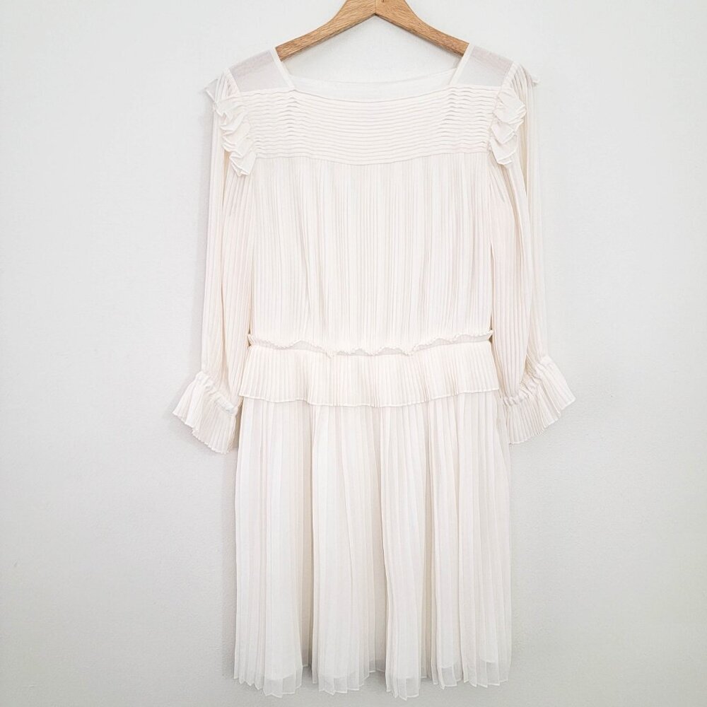 Alice by Temperley Pleated Ecru Midi Dress US 8